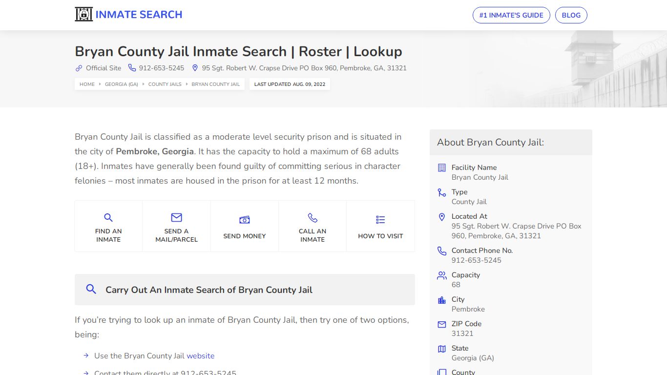 Bryan County Jail Inmate Search | Roster | Lookup